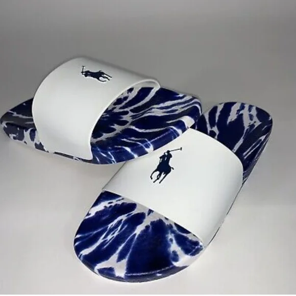NWOT Men's Ralph Lauren Polo Tie-Dye Slides - Picture 11 of 12